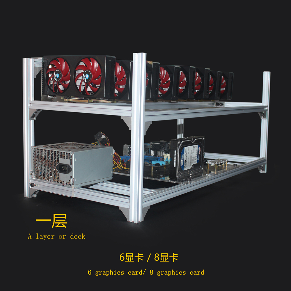6 8 12 19 GPU Miner Mining Rig - 12 Gpu Open Air Frame Case ulasan dan harga