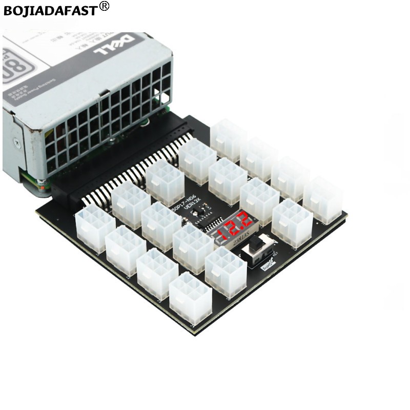 17 Ports PCI-E 6Pin Connector  - 2400W Server Psu Breakout Board ulasan dan harga